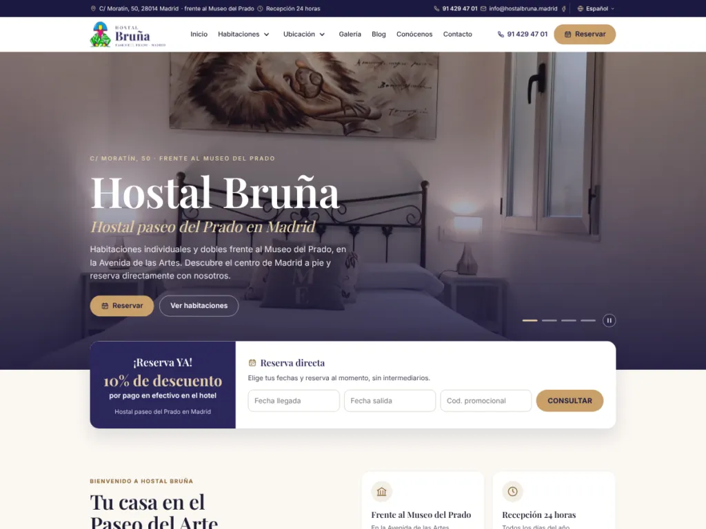 Hostal paseo del Prado en Madrid